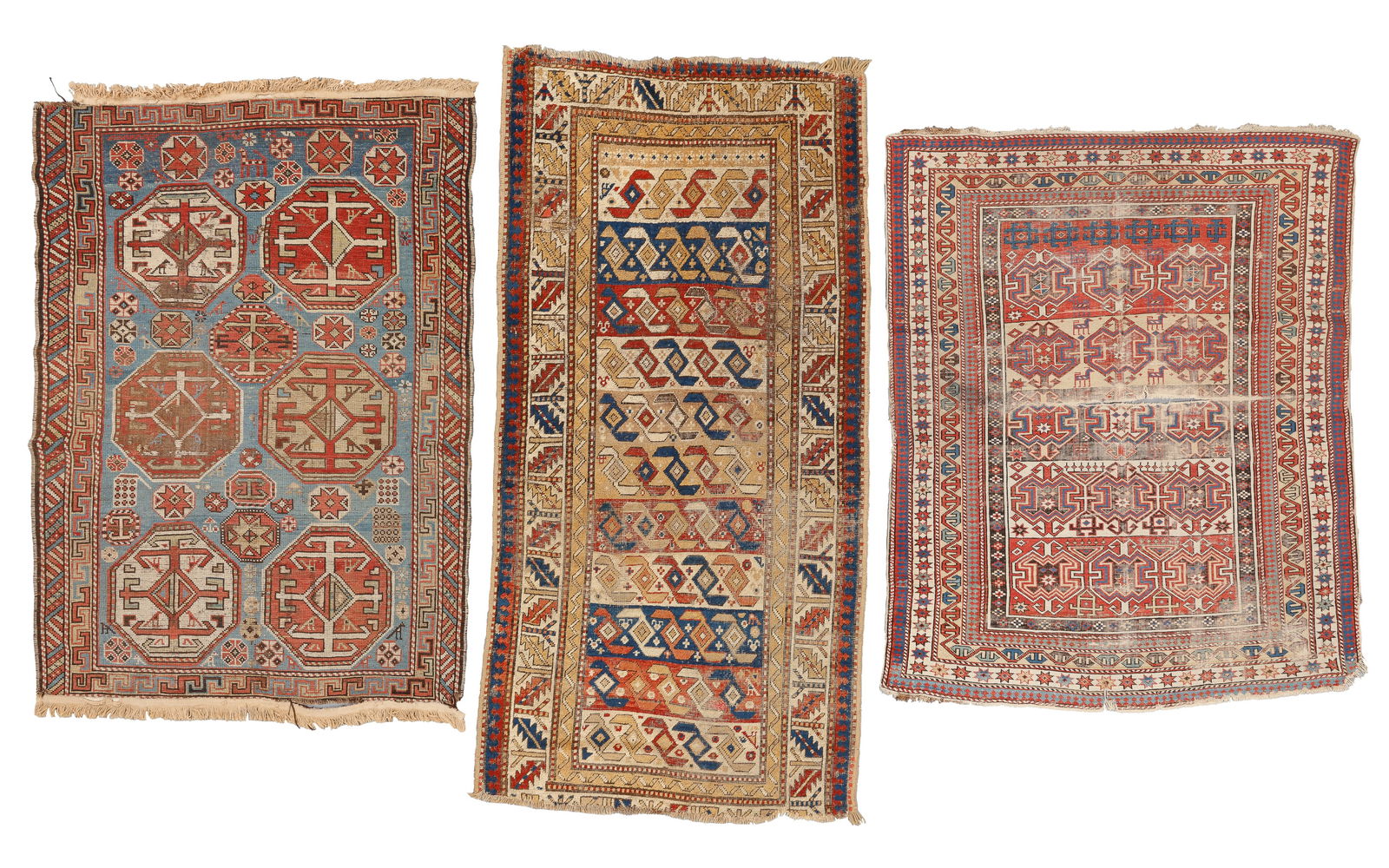 3 Antique Estate Rugs, Caucasus, Late 19th C. (1 of 5)