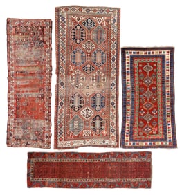 4 Distressed Antique Rugs, Caucasus/NW Persia