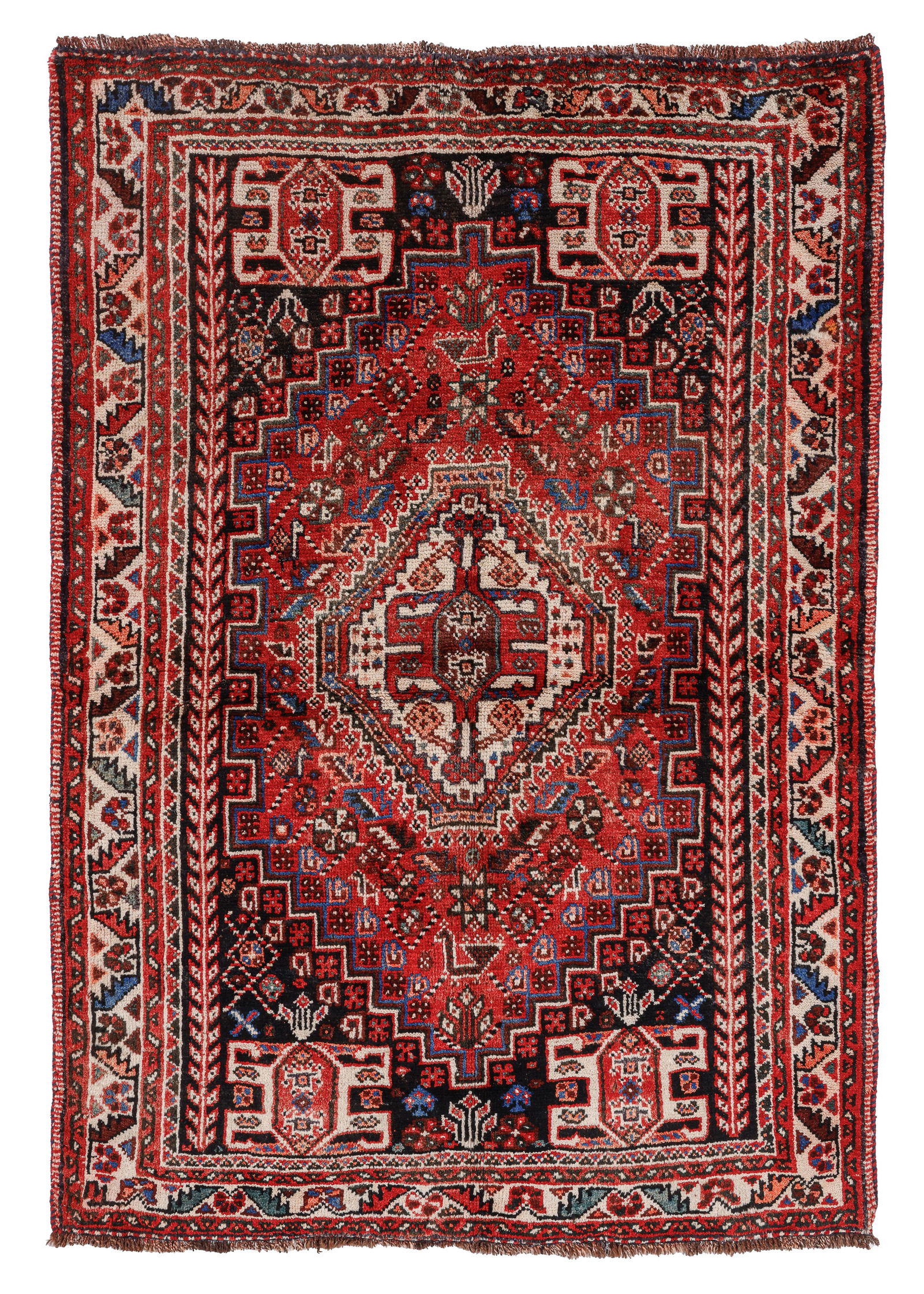 Shiraz Rug, Persia, Late 20th C., 3'9'' x 5'4'' (1 of 5)