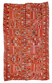 Embroidered Wool Flatweave, Iraq, Mid 20th C., 5'2'' x 8'7''