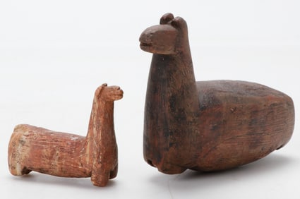 Vintage Andean Llama Amulet Figures, Peruvian/Peru