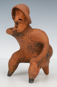 Pre-Columbian Nayarit Pottery Seated Smoker Figure, Mexico