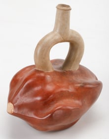 Moche Bichrome Pottery "Yakon Root" Stirrup Vessel