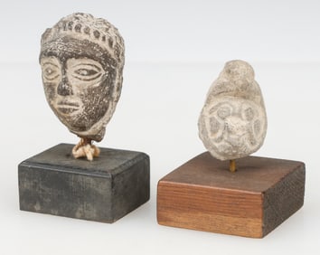 2 Pre-Columbian Heads