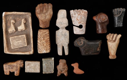 Collector's Lot of 13 Andean Carved Stone Votives