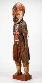 Sepik Standing Female Figure, Papua New Guinea, Ht. 42", Ex Park-Bernet, 1974