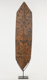 Dayak Painted Shield, Borneo, Indonesia, H:54"