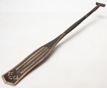 Dayak Carved Wood Paddle, L: 45"