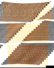 3 Vintage Dayak Rattan Mats, Largest: 79" x 33"
