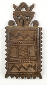 African Yoruba Mirror Box, H:15.5"