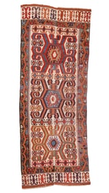 Central Anatolian Kilim, Turkey, Early/Mid 19th C., 5'0'' x 13'0''