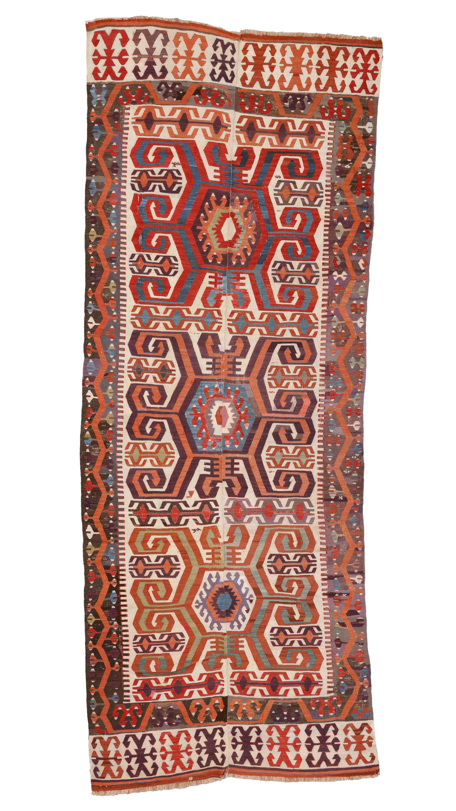 Central Anatolian Kilim, Turkey, Early/Mid 19th C., 5'0'' x 13'0''