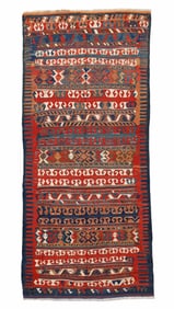 West Anatolian Yuncu Kilim, Turkey, Early/Mid 19th C., 4'5'' x 9'7''