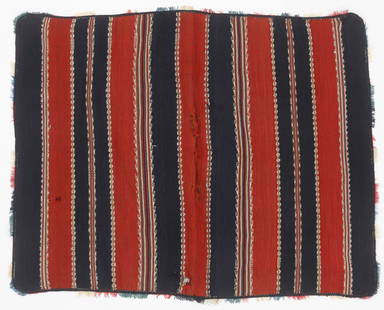 Pacasa Aymara Man's Ponchito, Santiago de Llallagua, Dept. of La Paz, 19th C.: Pacasa Aymara Man’s Ponchito, Santiago de Llallagua, Dept. of La Paz, 19th CenturyAlpaca warp and weft with natural dyes | 3'5" x 2'9" (104 x 84 cm)This rare ceremonial ponchito was worn by a