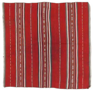 Aymara Incuna Ceremonial Cloth, Dept. of Puno, 19th C.: Aymara Incuna Ceremonial Cloth, Dept. of Puno, 19th CenturyWool | 2'11" x 3'0" (89 x 91 cm)This unusual incuna—a ceremonial cloth from the Peruvian Aymara, once part of the Colla Confederation—is