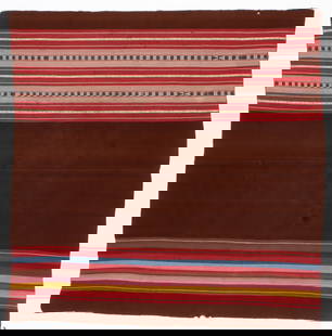 Aymara Aksu Half Skirt, Moquehua, Peru, 17-18th C.: Aymara Aksu Half Skirt, Moquegua, Peru, 17th–18th C. Alpaca fiber. This superb woman’s ceremonial aksu half skirt features archaic dye colors and design elements rooted in ancient Andean