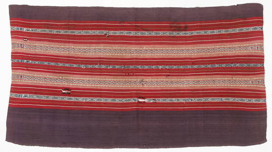 Aymara Woman's Ceremonial Urcu, Dept. of Potosi, 18th C.: Aymara Woman’s Ceremonial Urcu, Dept. of Potosí, 18th Century. Wool. This finely woven single-panel urcu—a gathered skirt worn during festivals—reflects the blending of Indigenous and Spanish
