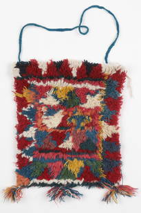 Rare amd Unusual Knotted Woman's Huayaca Bag, Highland Bolivia, 17th/18th C.: Rare amd Unusual Knotted Woman's Huayaca Bag, Highland Bolivia, 17th/18th C. Alpaca with natural dyes. Knotted textiles are an anomaly in Bolivia through during the Spanish Colonial Period (AD 1550-