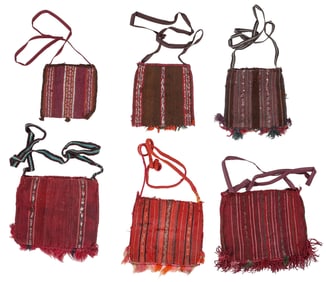 Group of Aymara Chuspa Coca Bags (6), Early/Mid 19th C.