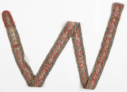 Aymara Woman's Huaka Ceremonial Belt, 17th/18th C.: Aymara Woman's Huaka Ceremonial Belt, 17th/18th C. Alpaca warp and weft with natural dyes. Aymara iconography is presented in a deconstructed way. Especially noteworthy is the pre-Columbian double