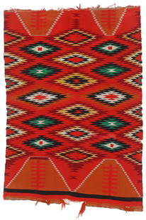 Navajo Germantown Weaving, 1890-1910, 2'9'' x 3'10'': Navajo Germantown Weaving, 1890-1910, 2'9'' x 3'10'' (84 x 117 cm). Wool.