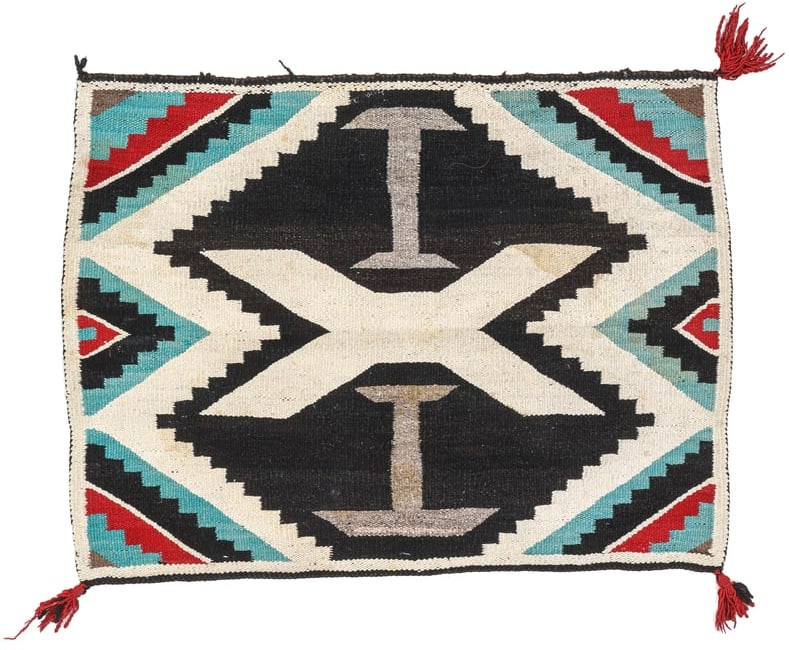Navajo Single Saddle Blanket, 1950, 2'4'' x 3'0'' (1 of 4)