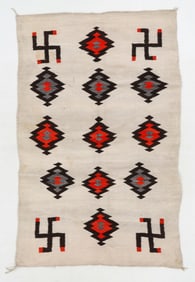 Navajo Rug with 'Whirling Log' Design, 1910-1930, 4'2'' x 6'8''