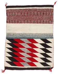 Navajo Single Saddle Blanket, 1950-1960, 2'9'' x 3'6''