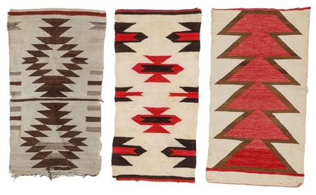 3 Navajo "Gallup Throw" Weavings, 1950-1960