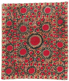 Central Asian Embroidered Suzani, 19th C., 6'1'' x 7'2'