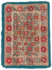 Uzbek Suzani Tapestry, Central Asia, 19th C., 5'4'' x 7'2''