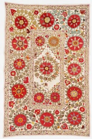 Central Asian Suzani Quilt, Early 20th C., 5'11'' x 7'8''