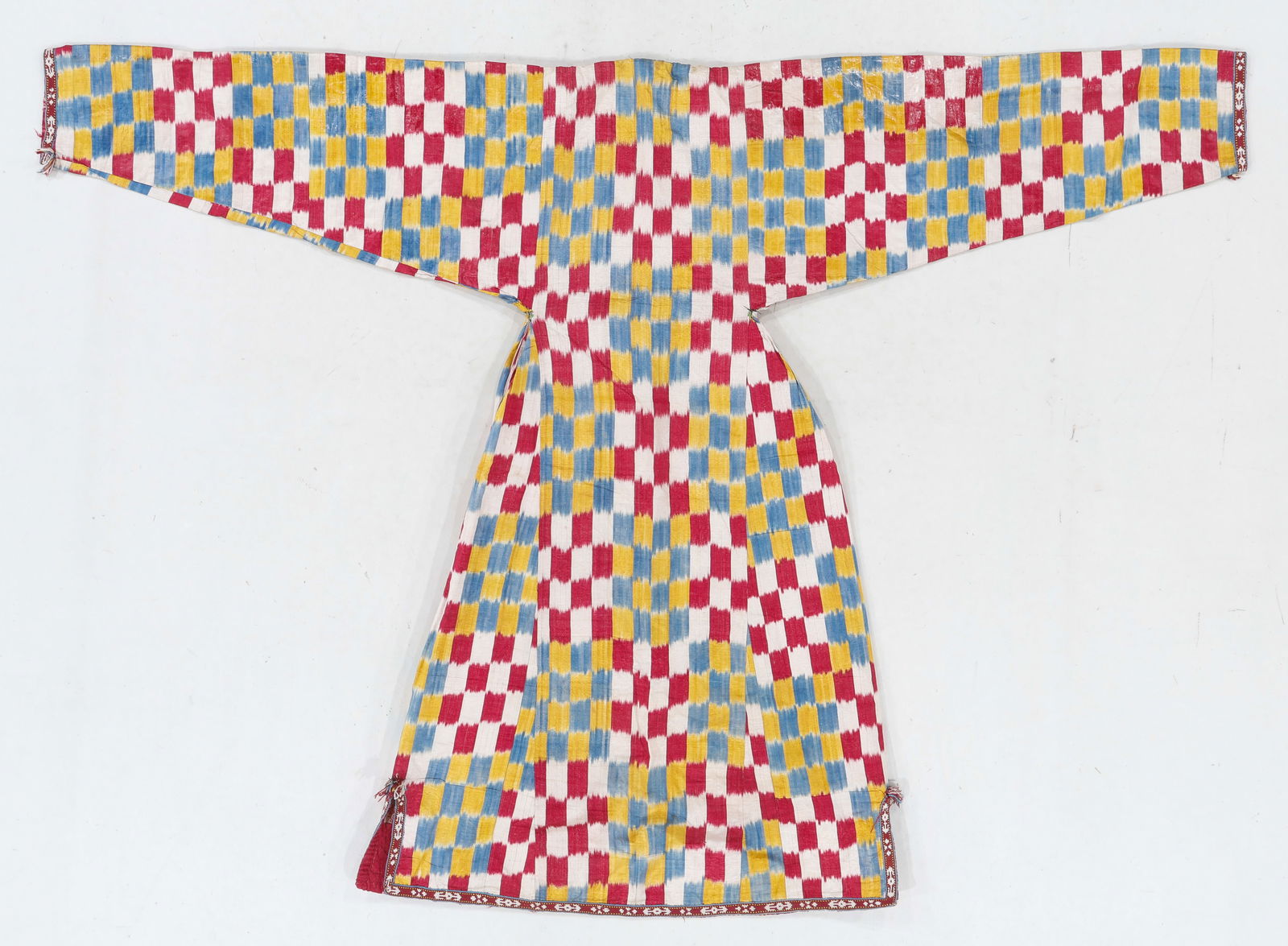 Central Asian Silk Ikat Chapan Robe, Late 19th C. (1 of 3)
