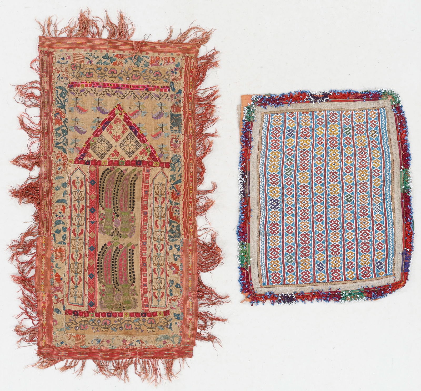 Greek Island Embroidery with Afghani Tribal Beaded Textile (1 of 3)
