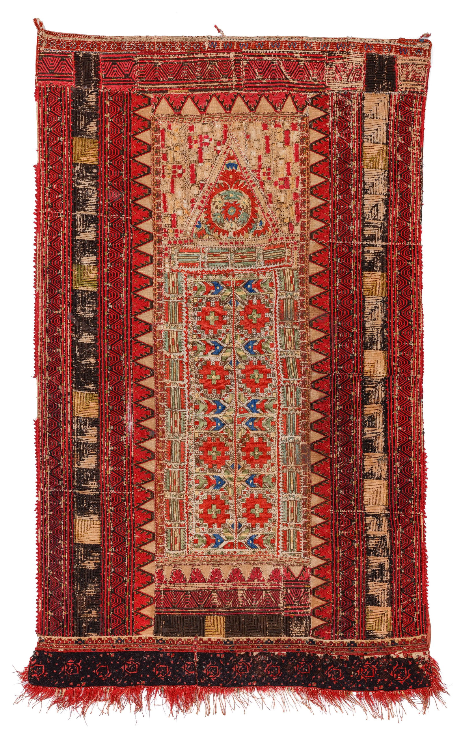 Ottoman Greek Island Embroidered Prayer Arch Textile, 18/19th C. (1 of 5)