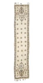 Ottoman Metal Thread Embroidered Silk Shawl, Late 19th C.