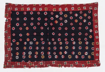 Resist-Dyed Patchwork Horse Cover, Tibet, Early 1900s, 2'10'' x 4'3''