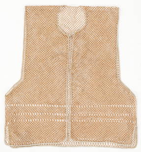 Chinese Men's Bamboo Vest, South China, 19th C.: Chinese Men's Bamboo Vest, South China 19th C. Bamboo and linen. Worn as an undershirt under silk garments and during the summer to allow for air circulation and protection of the silk from body