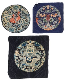 Antique Chinese Silk Embroidered Roundels