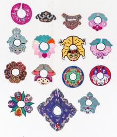15 Chinese Silk Embroidered Child's Garment Collars