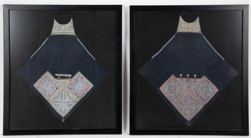 Framed Miao Cotton Under Aprons, Southern China, Early 20th C.