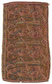 Kashmir Wool Shawl Fragment, India, 19th Century