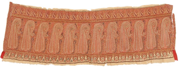 Kashmir Wool Sari Fragment, India, 19th C.