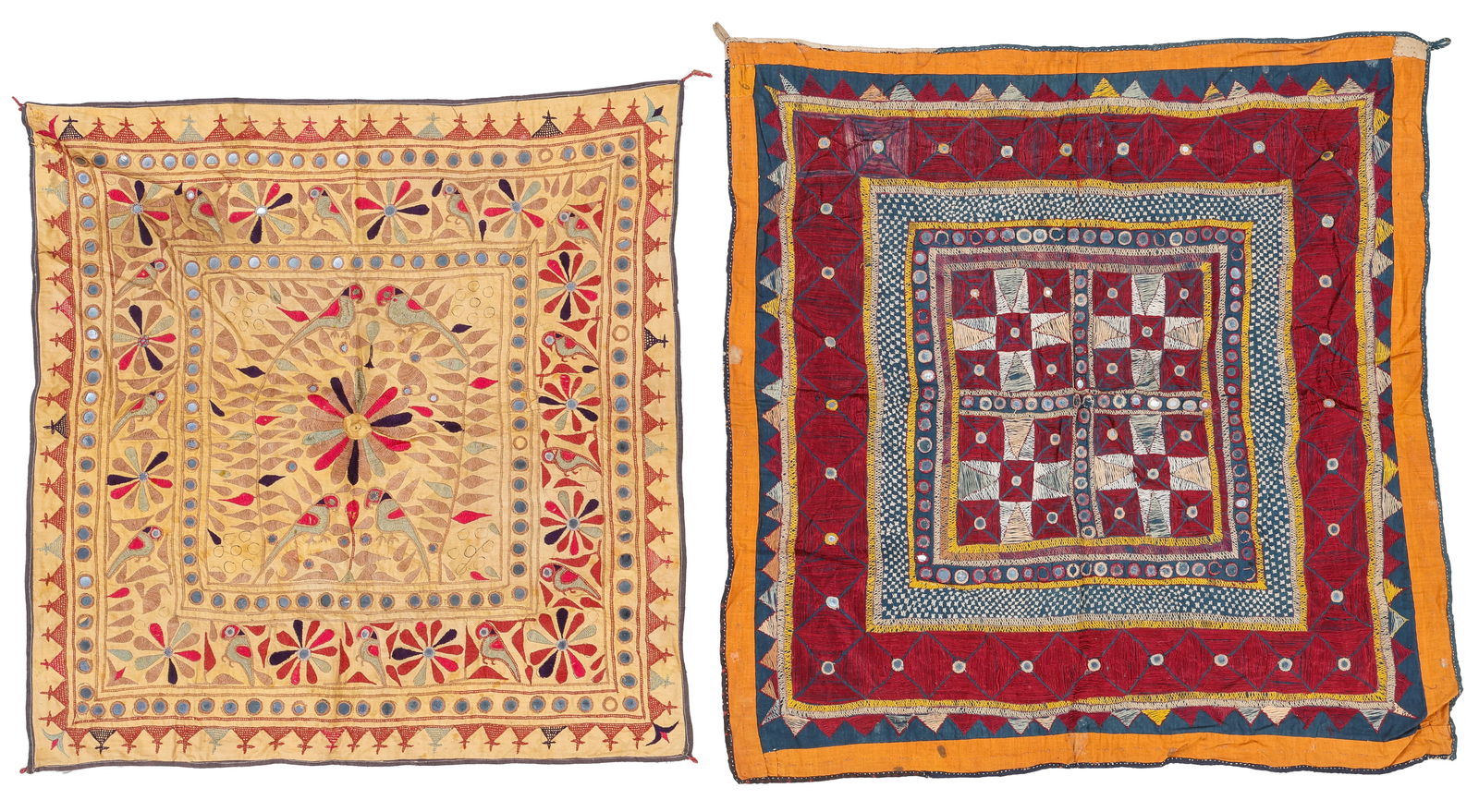 Kutch Embroidered and Appliqué Chakla, Gujarat, India, Early to Mid 20th C. (1 of 3)