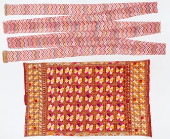 Woman's Phulkari Shoulder Cloth and Man's Turban, Early/Mid 20th C.