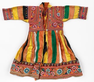 Rabari Child's Dress With Embroidery and Mirror Work, India