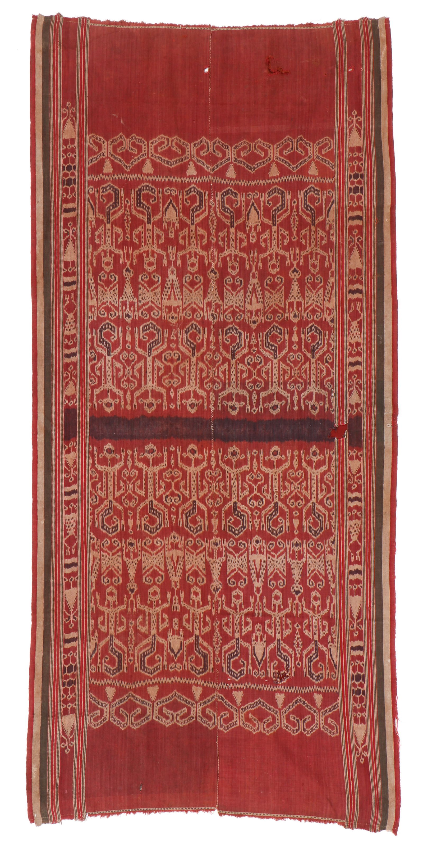 Ritual Ikat Textile, Malaysia, Late 19th C., 3'1'' x 6'11'' (1 of 7)