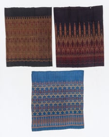 Silk Ikat Sarongs (3), Surin Region, Eastern Thailand, Mid 20th C.