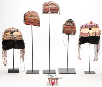 Akha Woman's Headdresses and Beaded Pouch, Northern Thailand (6)
