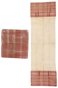 Minangkabau Songket Shoulder Cloth and Headscarf Textiles, Sumatra, Indonesia
